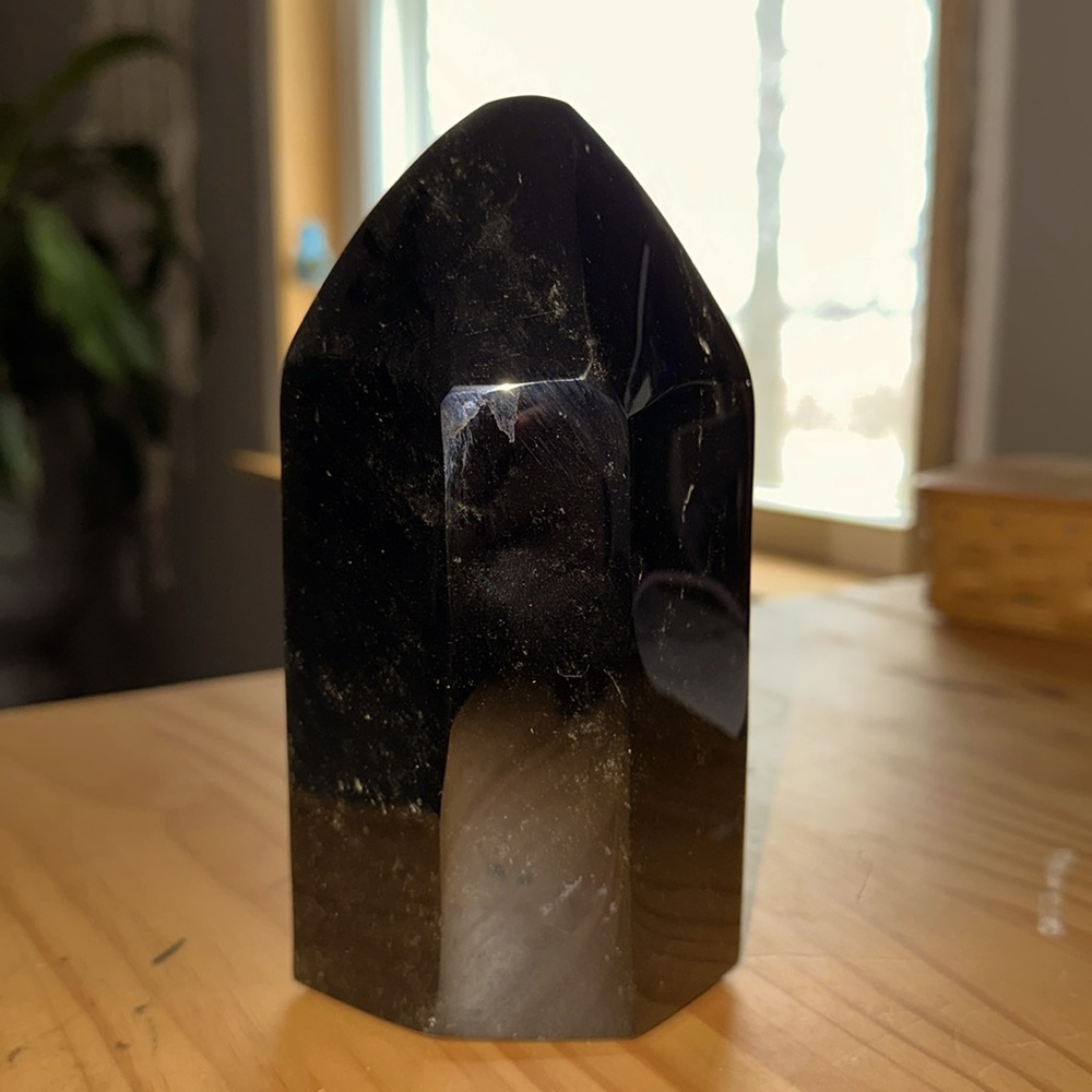 Large black obsidian tower